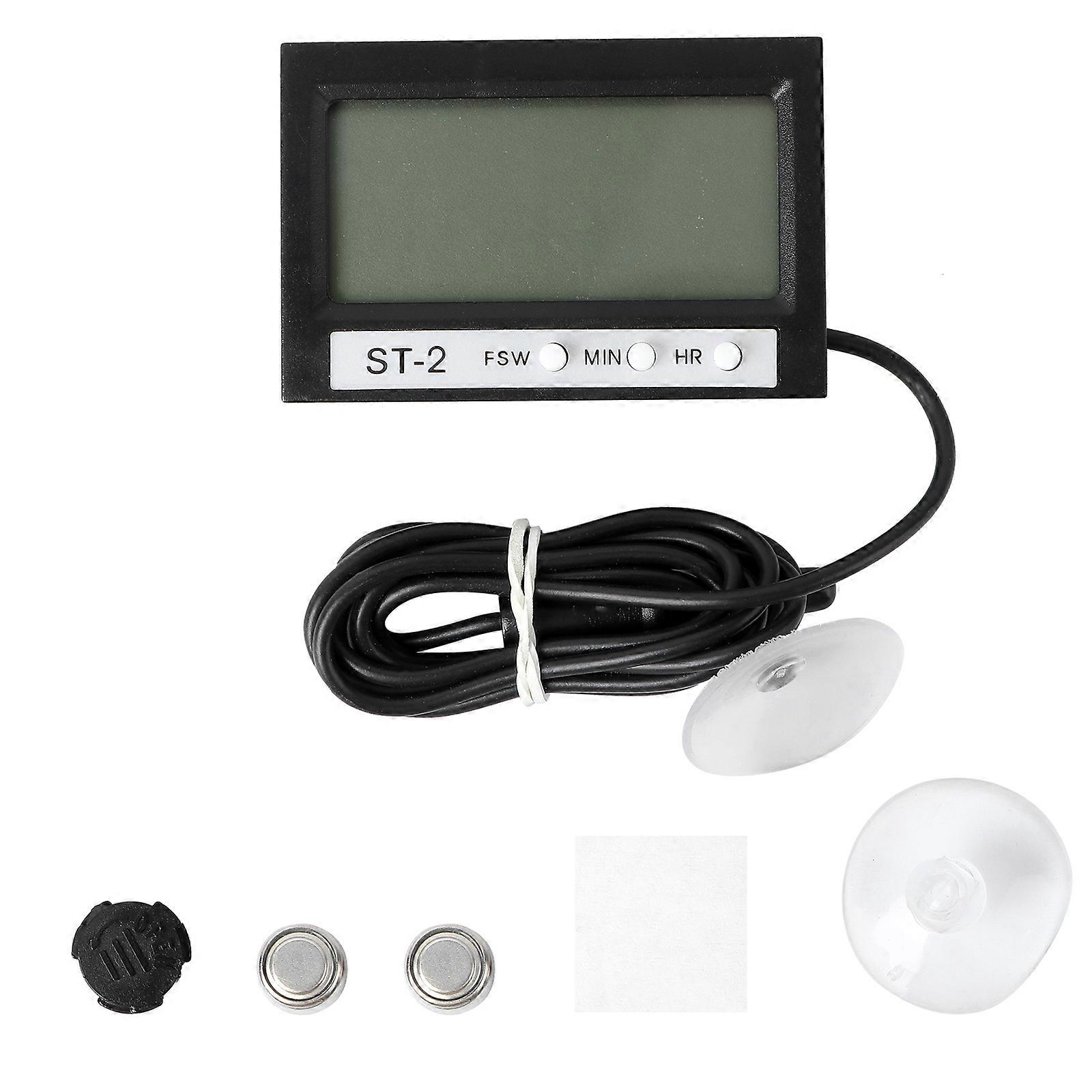 Aquarium Temperature Meter For Refrigerator And Aquatic Reptiles Temperature Measurement Easy To Install Black 56.5x37.8x11.3mm 1Pack