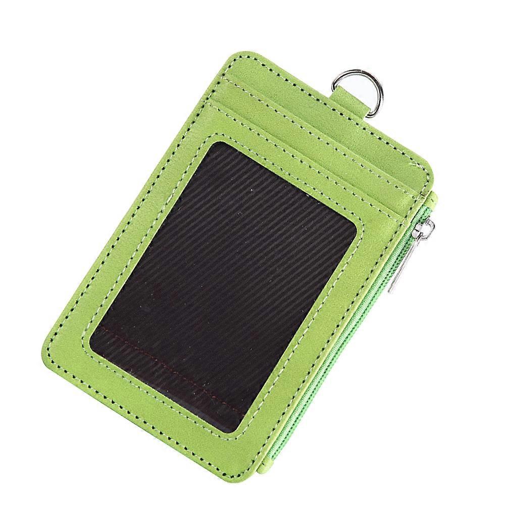 Multi-Card Holder Light Green Durable PU with Quick Access