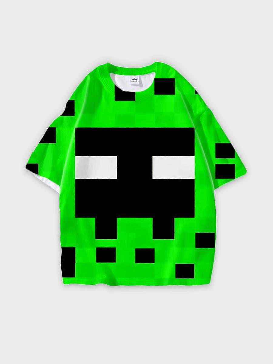 T-shirt round neck Cartoon Role Pattern loose short sleeve E3380