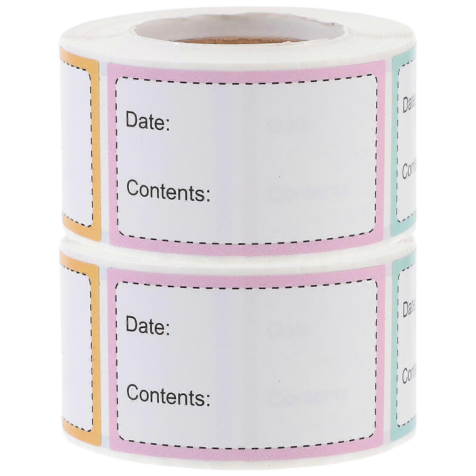 2 Rolls of Removable Food Container Labels Adhesive Food Jar Labels Freezer Food Container Labels