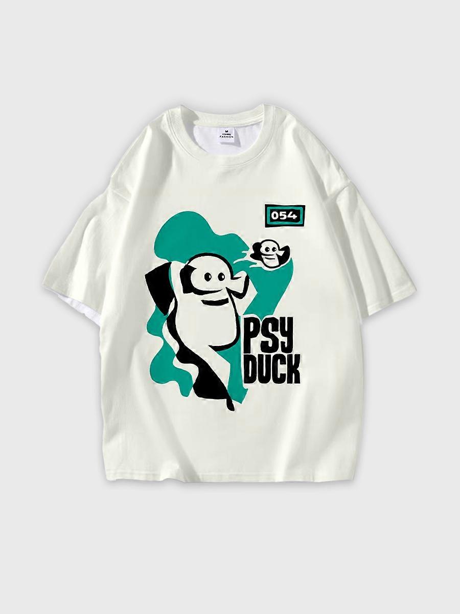 T-shirt round neck Pattern loose short sleeve N3180