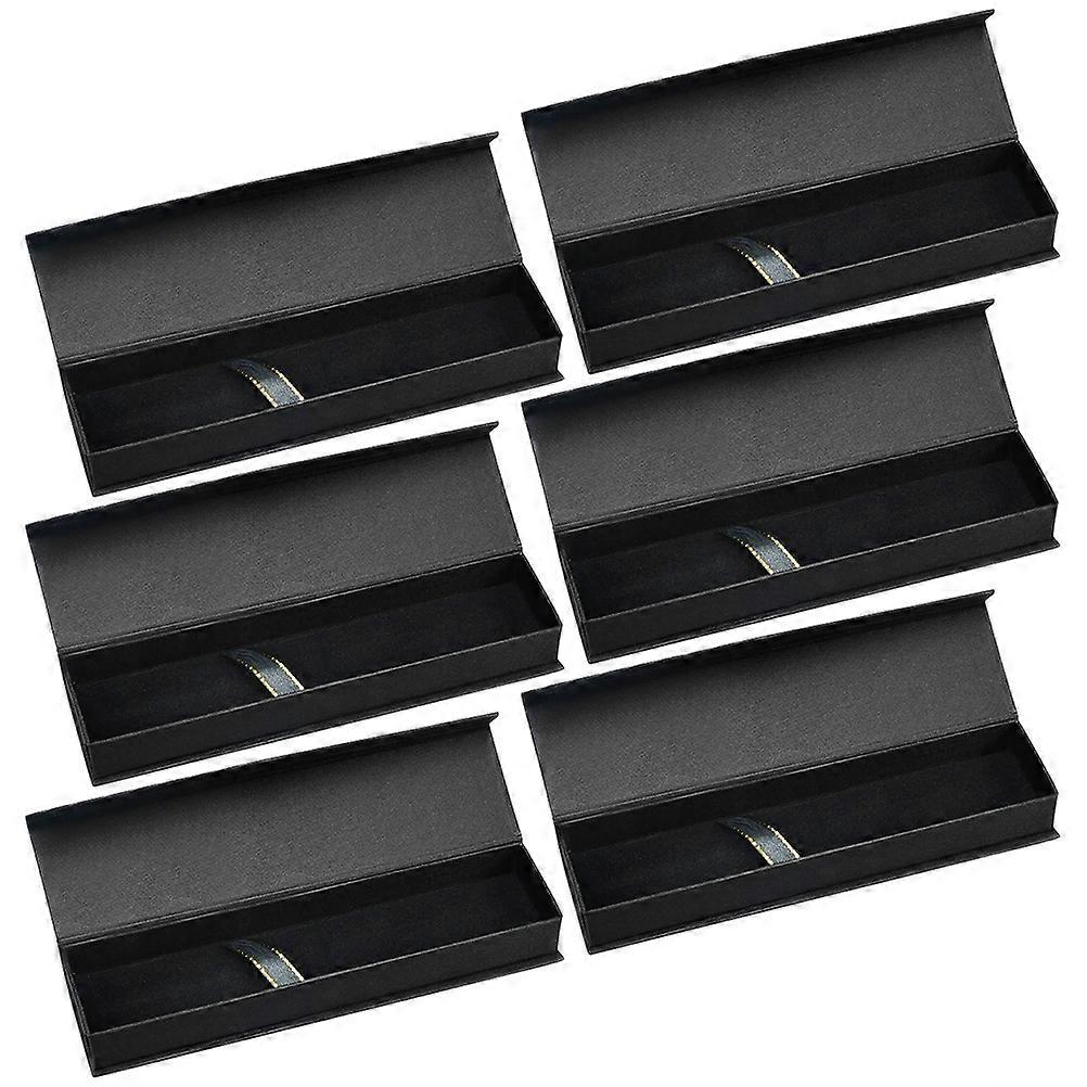 Black Paperboard Pen Case for Storage Strong Design with Firm Closure and Shape 6pcs