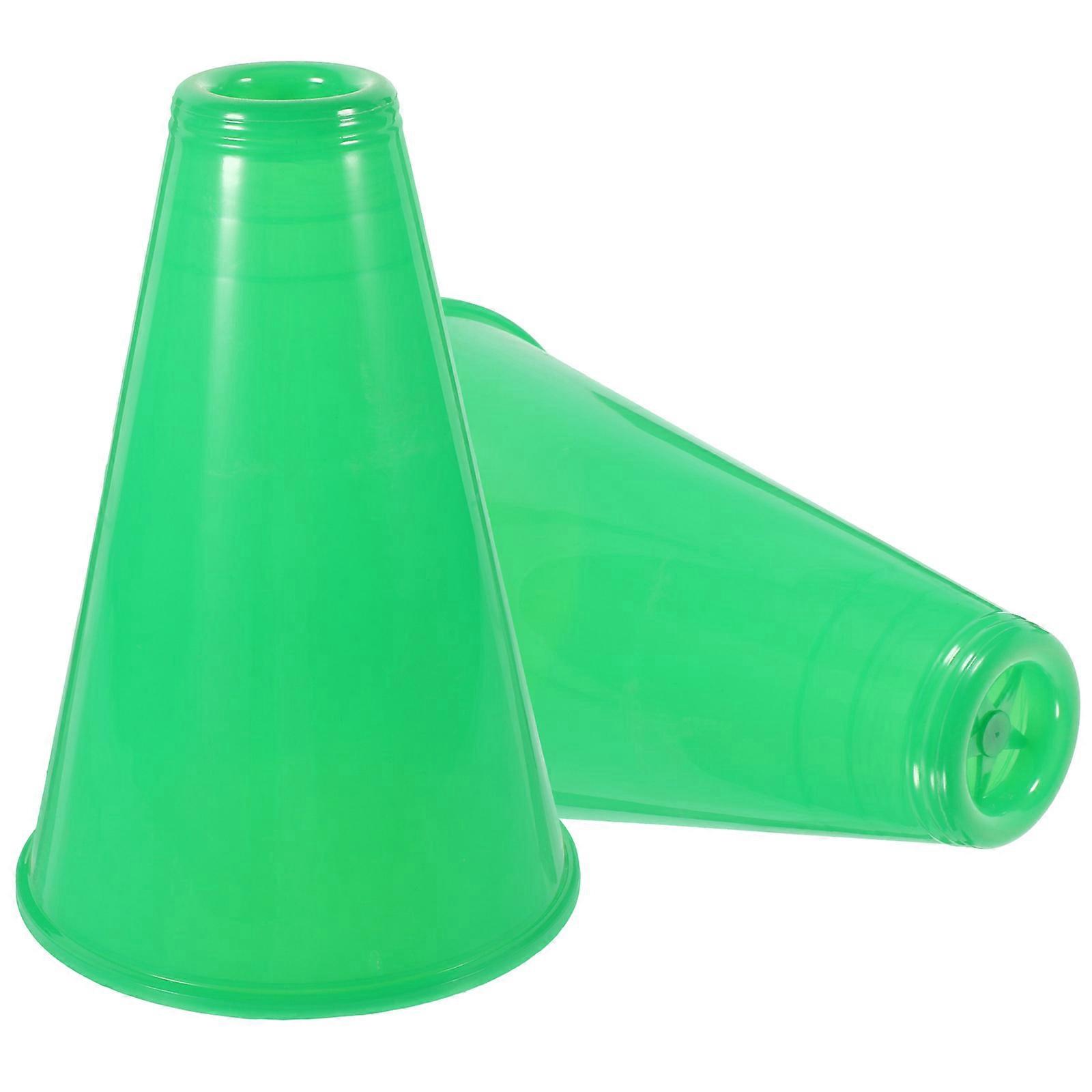 Cheer Horn Small Cheer Megaphones Outdoor Party Fun Toys Green Color Noisemaker 2Pcs