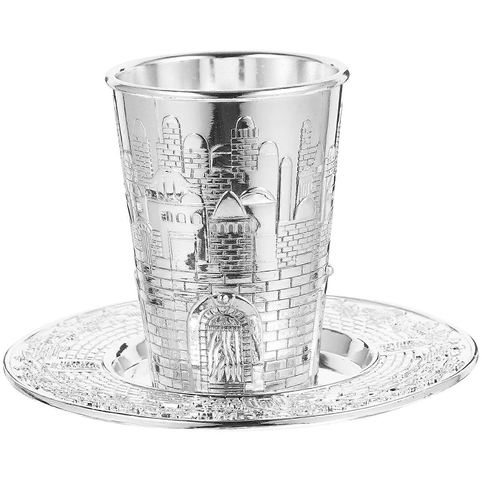 Sophisticated Design Wine Cup With Saucer For Shabbos Dinner Hostesses Featuring Zinc Alloy 1 Set