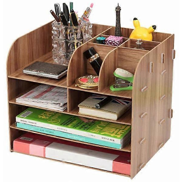 Desk Organizer Foldable Drawer File Holder for Desktop Magazine Wood File Folder