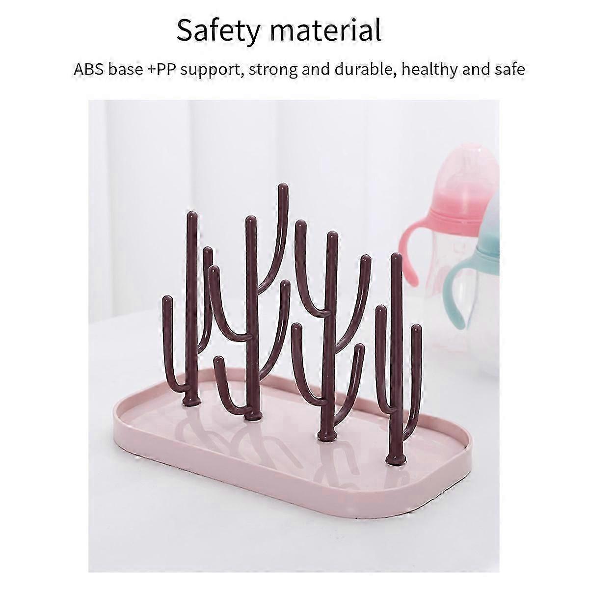 Baby Bottle Cleaning Dryer Drainer Storage Drying Rack Gray