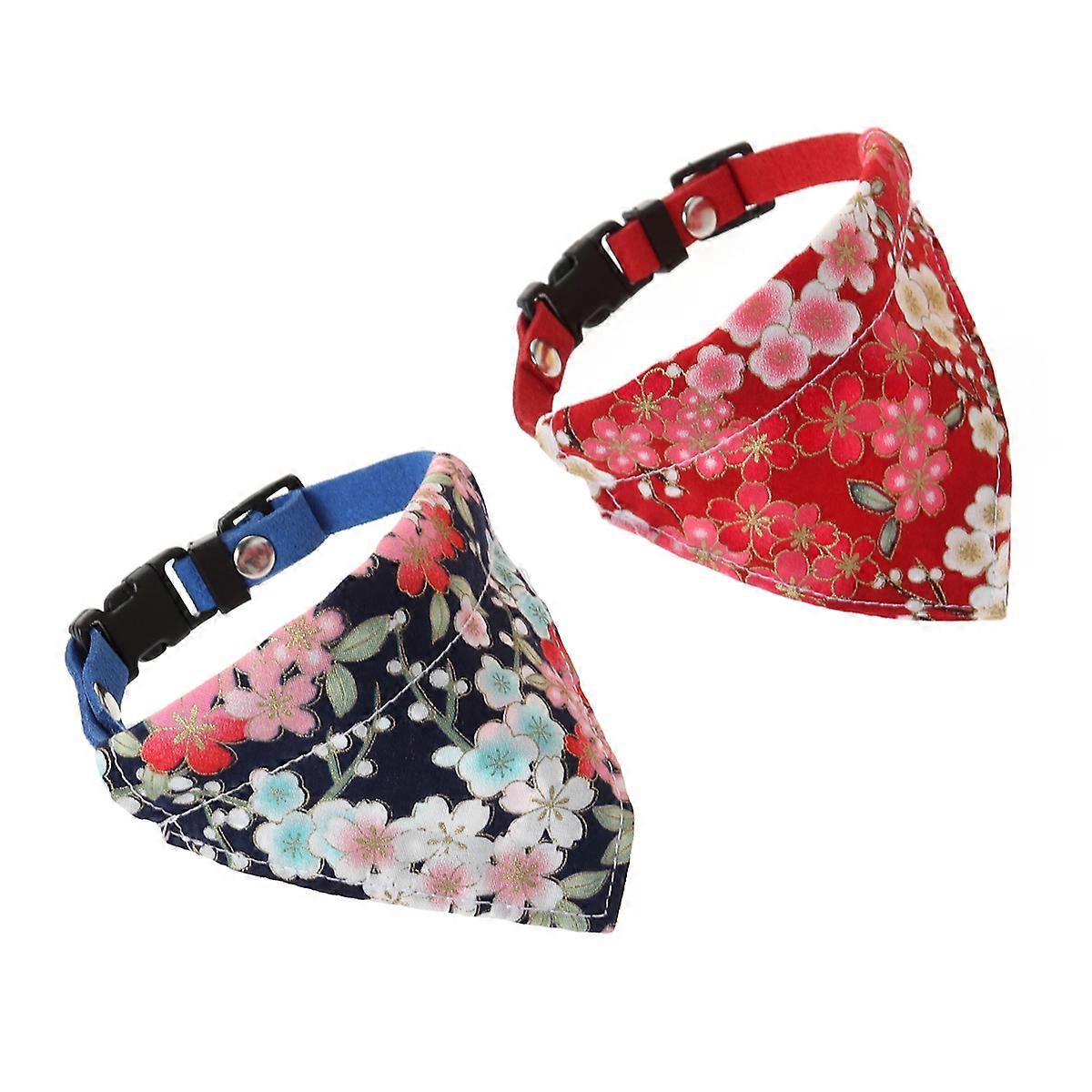 Adjustable Triangle Bib For Pet Accessories Daily Use In Assorted Color With Stylish Design 2Pack