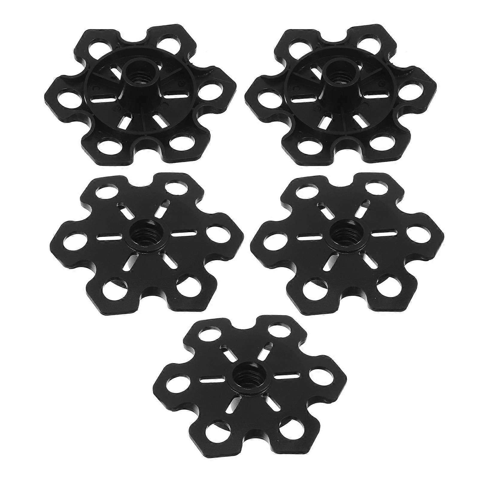 Black Plastic Ski Pole Tips with AntiSlip Snowflake Design for Outdoor Use Versatile Hiking Accessories 5pcs