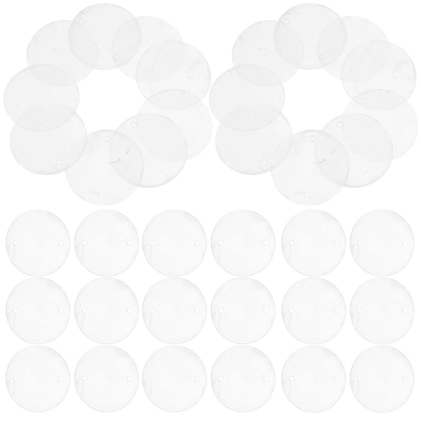 White Shell Beads for DIY Wind Chime 100Pcs Round Shells Pieces Handmade Earring Hanging Charms