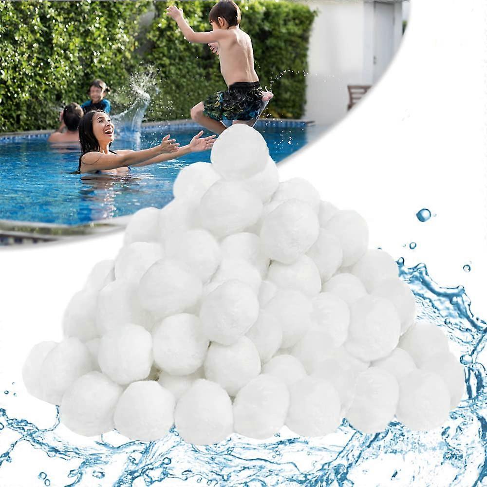 Filter Balls 1400g, White Sand Replacement for 50kg Filter Sand in Pools and Aquariums, Efficient Filtration Media