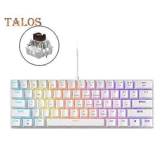 61-Key Mechanical Keyboard with RGB Lighting Effects Ergonomic Design Adjustable Plug-Play Universal Wired Gaming Keyboard