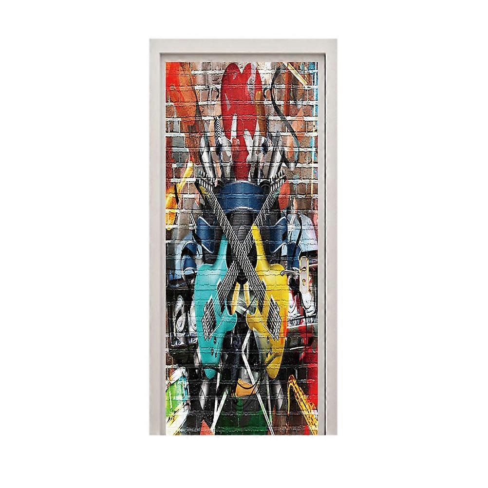 Creative Waterproof Door Murals For Store Decoration 200x77x1cm Removable 1Set