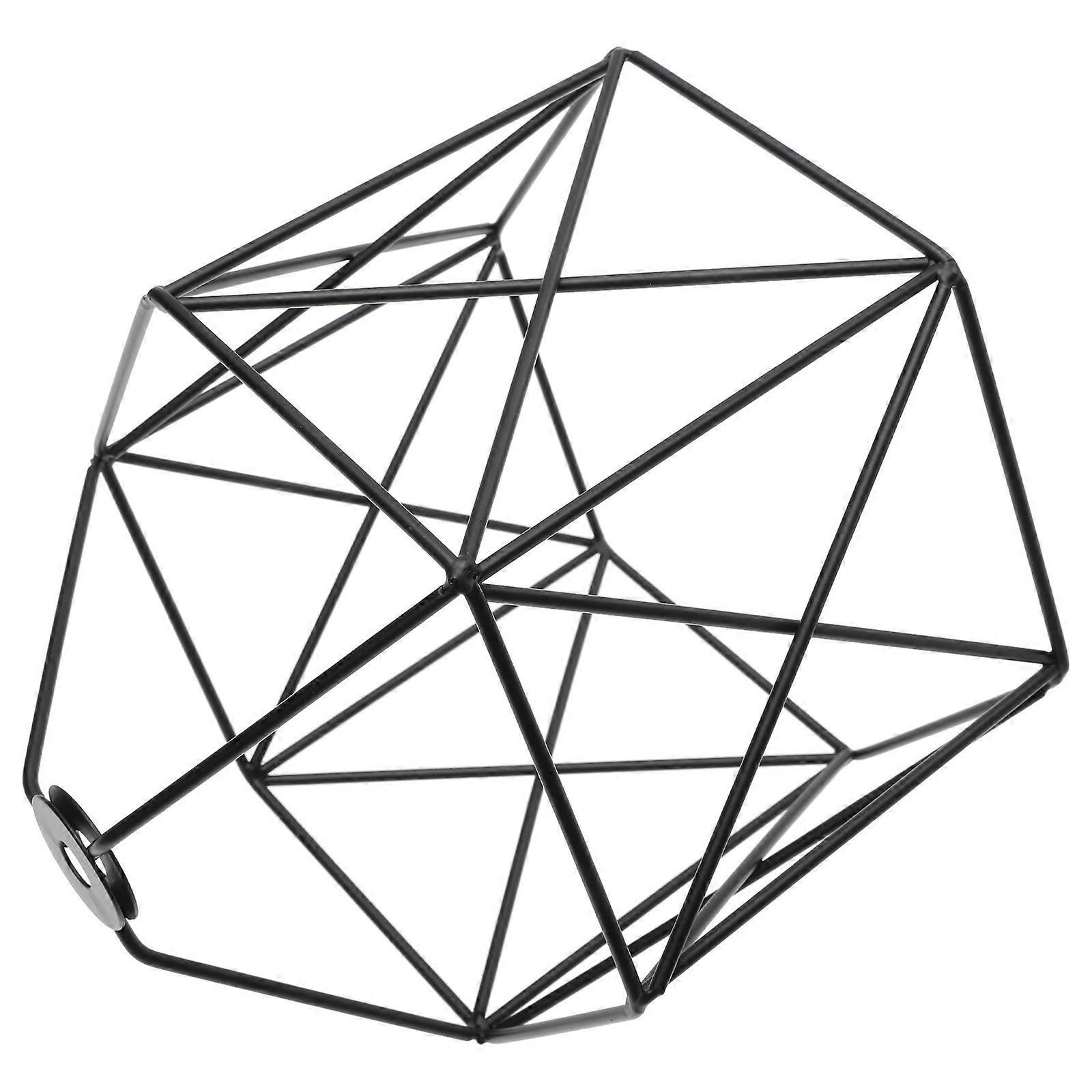 Black Iron Hexagon Lamp Shade for Ceiling Lamp Use Minimalist Vintage Style 6 Sides