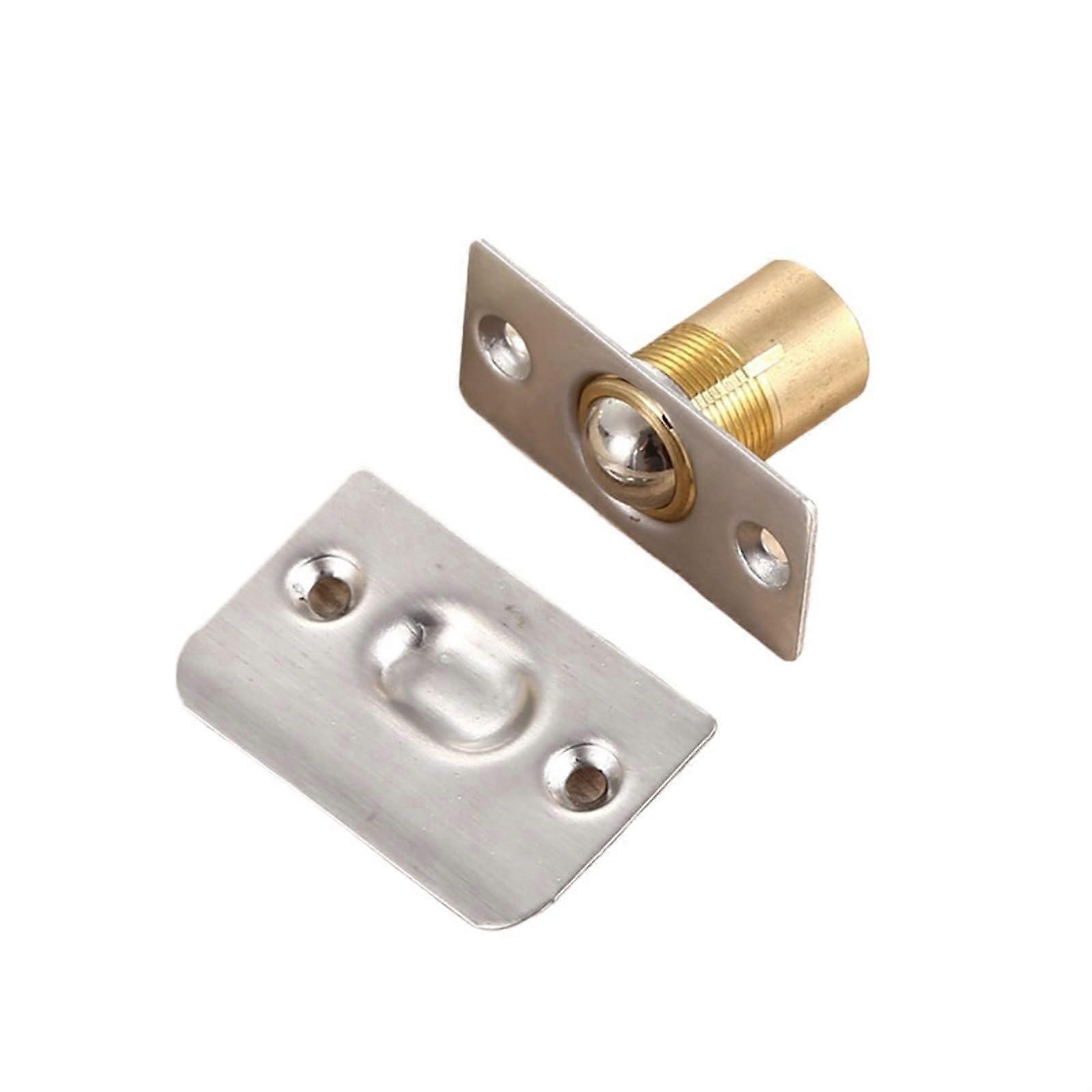 Cabinet Door Latch 2 Pieces - Spring Loaded, Invisible Ball Catch, Wood Cabinet Bead Latch, Adjustable Top Bead, Black