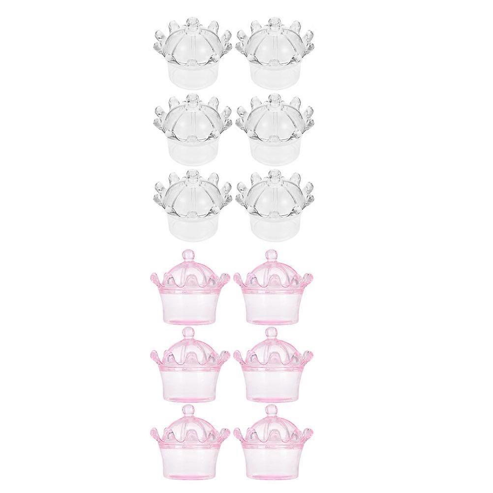 12Pcs Wedding Present Box Decorative Case For Couples 7X5Cm Crown Shape Gift Packing Storage