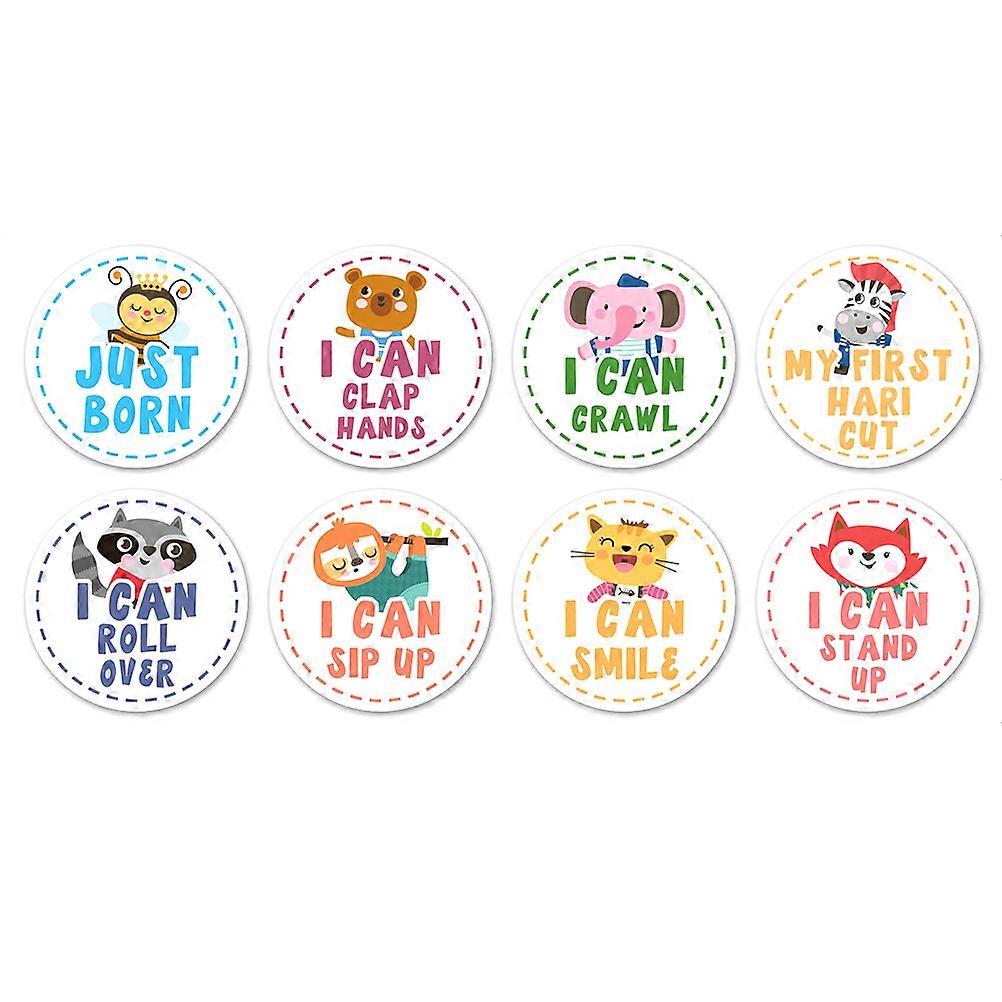 24pcs Milestone Stickers Set – Cute Animal Designs for Newborn Monthly Growth Tracking, Photo Keepsakes, Easy to Remove