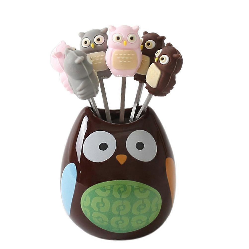Cute Animal Cartoon Fruit Forks 7Pcs Pack Assorted Color Perfect For Wedding And Housewarming Gifts