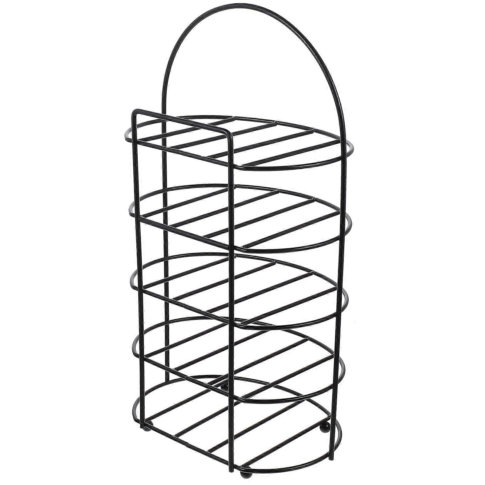 رف مطبخ متعدد الوظائف من الحديد الأسود للاستخدام المنزلي ورف تخزين عملي مكون من 3 طبقات