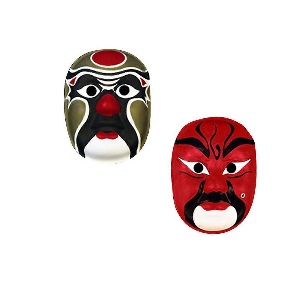 Peking Opera Pattern Handmade Mask For Children Adults Perfect Prop For Halloween Events 2Pack