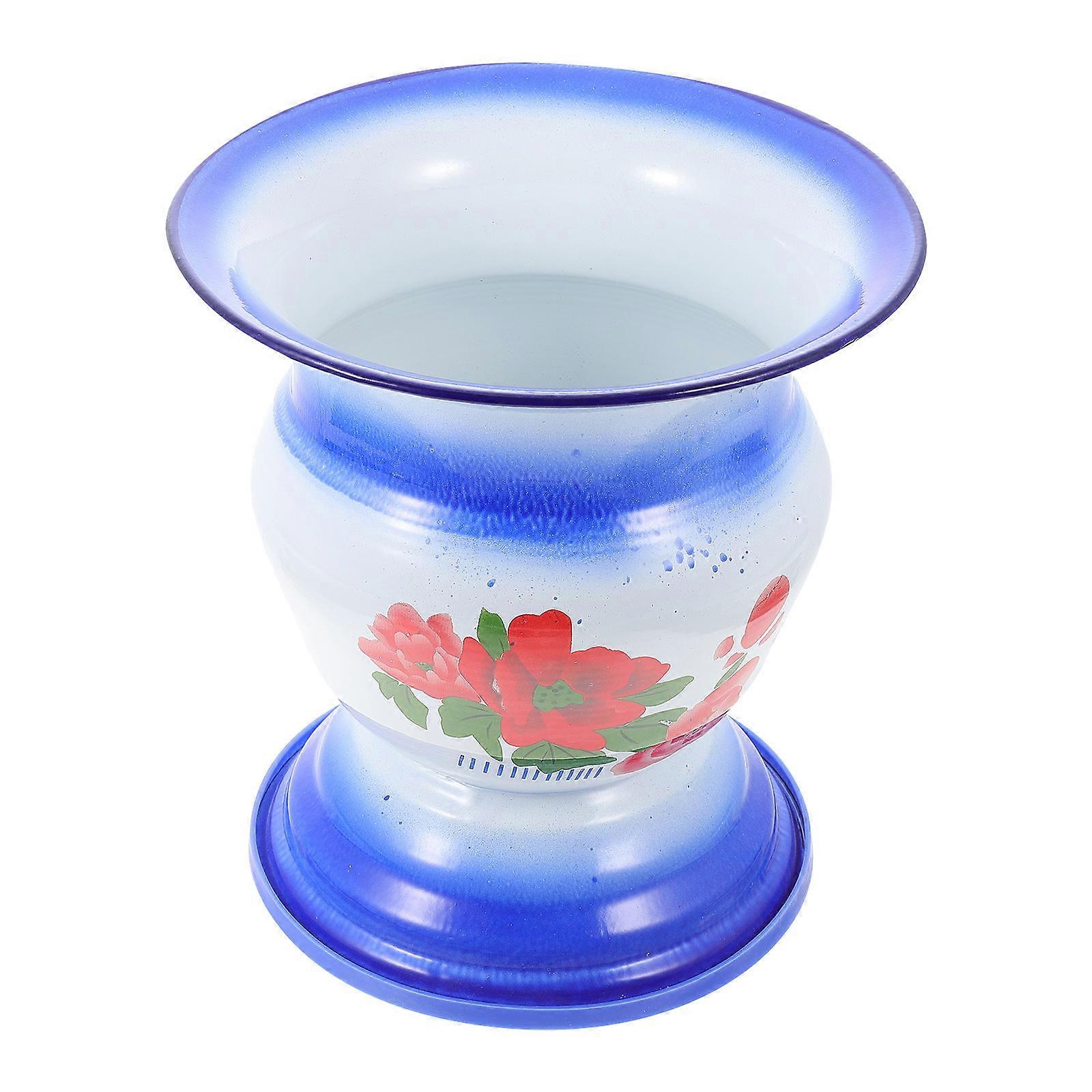 Portable Retro Enamel Urinal Spittoon Pot For Household Storage Needs 1 Set