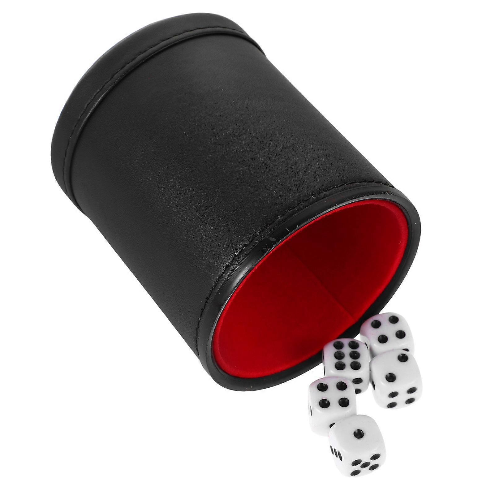 Black Cup with PU Lining for Quiet Rolling Perfect for Party Games and Family Gatherings 1.5 inch diameter