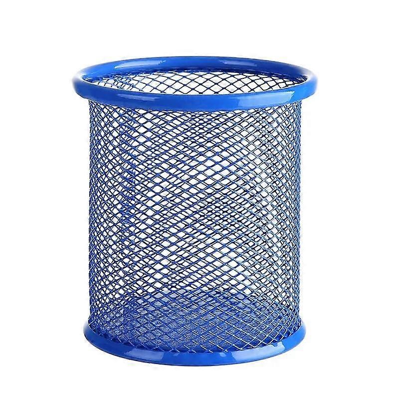 Portable, durable pencil cup, pencil holder for desk storage, round blue