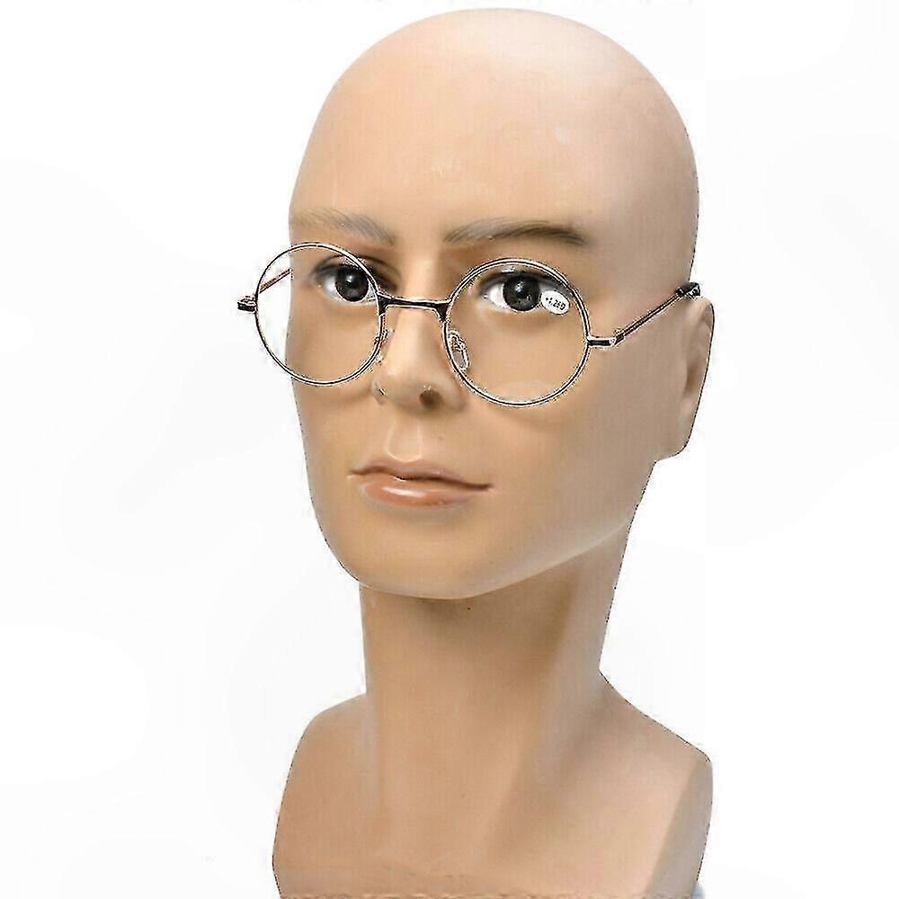 Vintage Round Reading Glasses Metal Frames Unisex +1.00 to +4.00 Strength