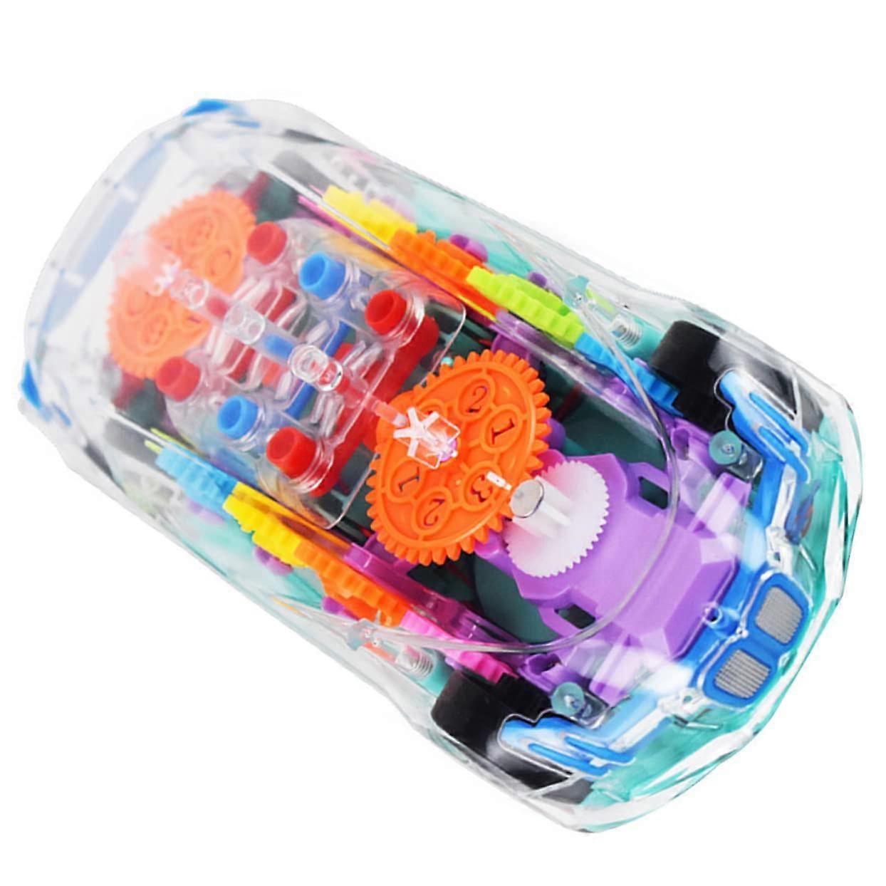 Transparent Colorful Electric Toy Car With Lights And Music Battery-Powered Toy For Toddlers Curiosity And Motor Skills