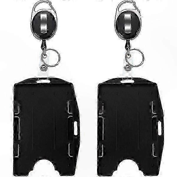 2-Pack Retractable ID Badge Holders, Durable and Secure Accessory for Office and Travel Use