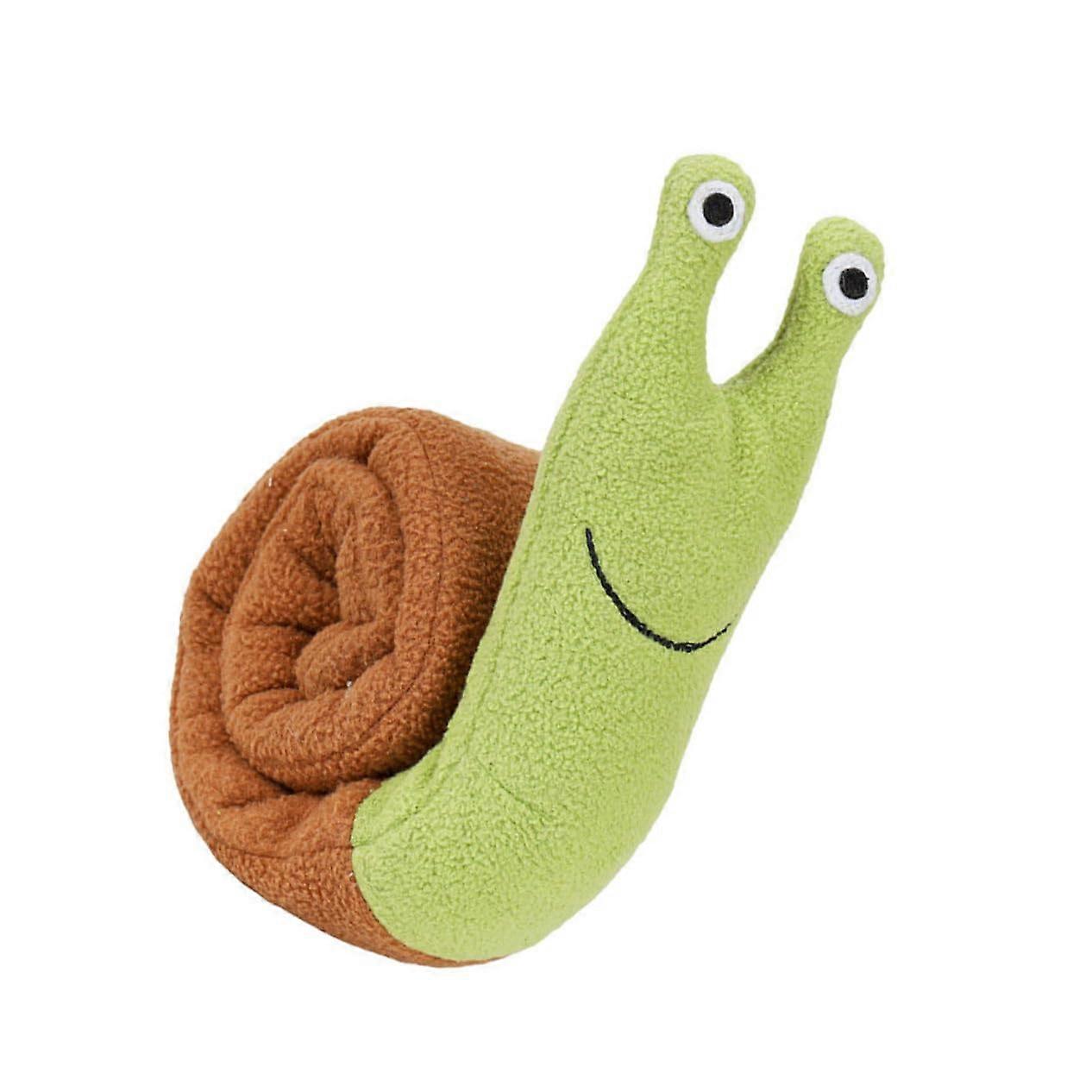 Funny Snail Pet Chew Dispenser for Dogs - Interactive Molar Training Toy in Green and Brown for Puppies