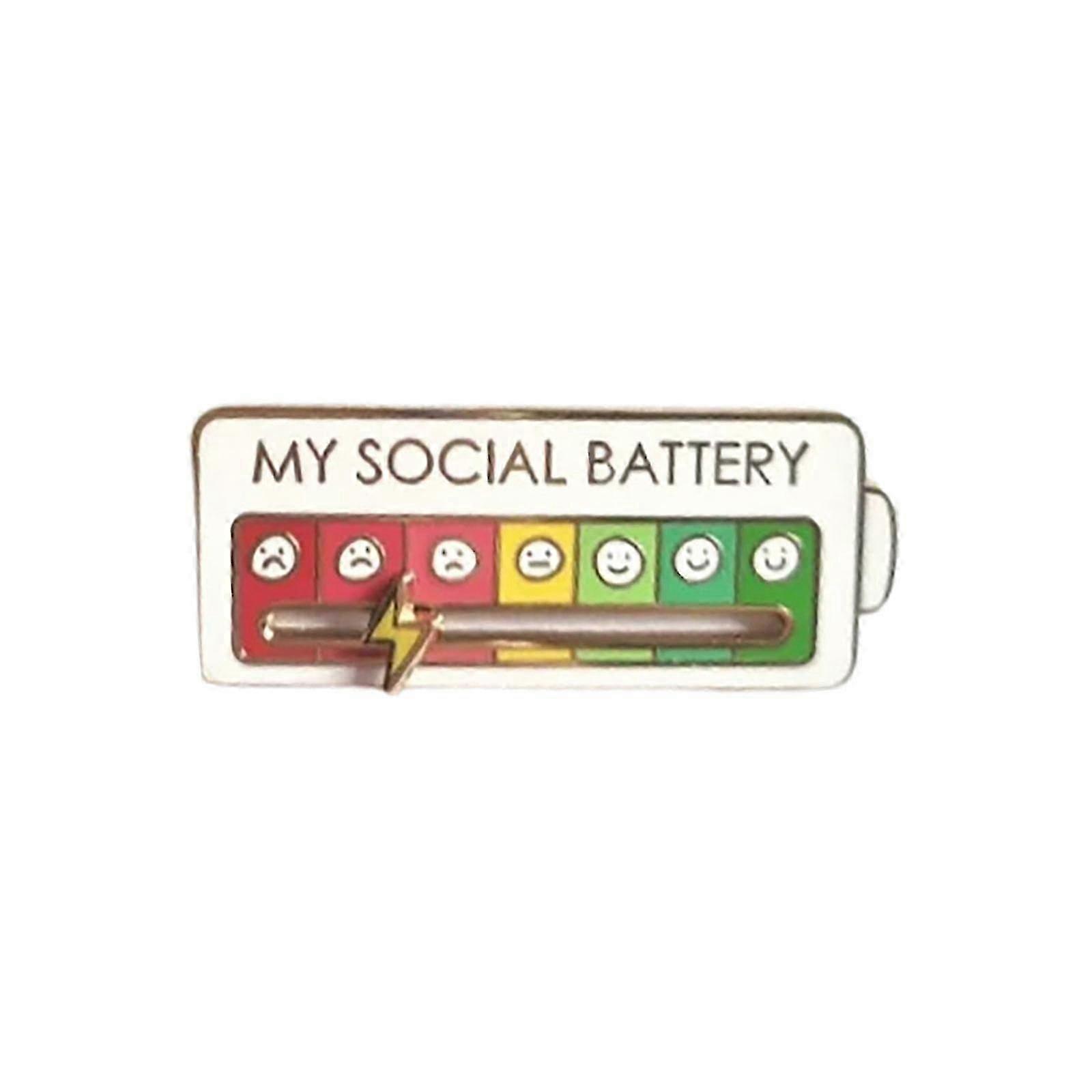 Funny Enamel Pin - My Social Battery Creative Lapel Pin - Interactive Gift