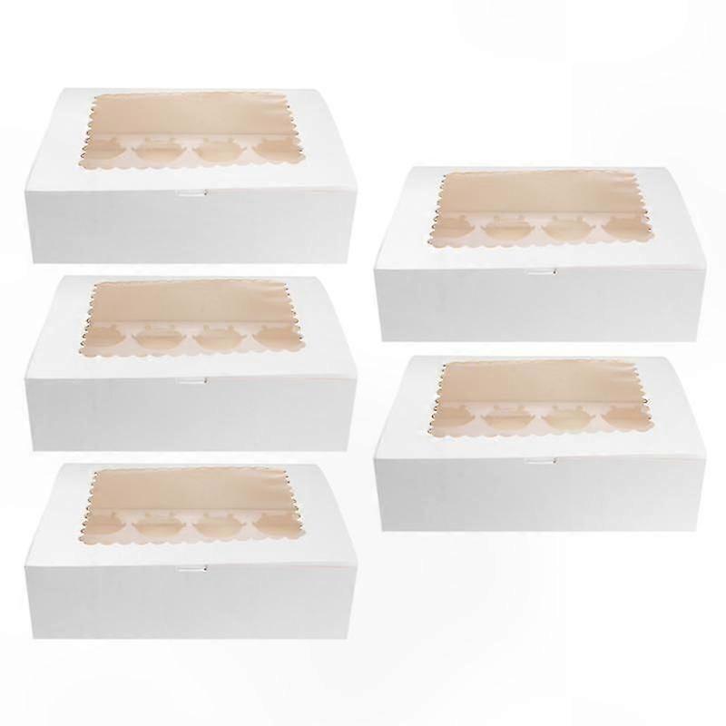 Pack of 5 Cupcake Boxes with 12 Compartments Each