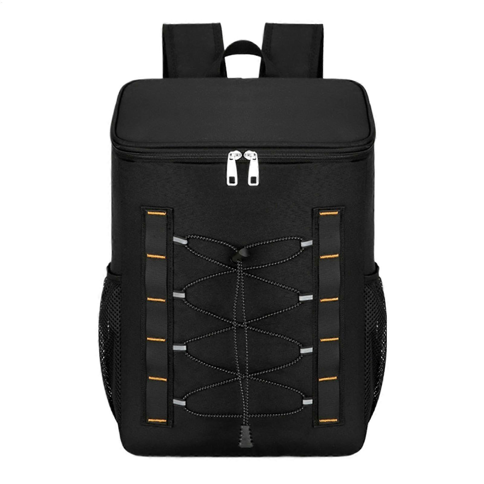 Camping Cooler Backpack Waterproof Insulated Bag Soft Thermal Carrier Leakproof Design Black Spacious Storage