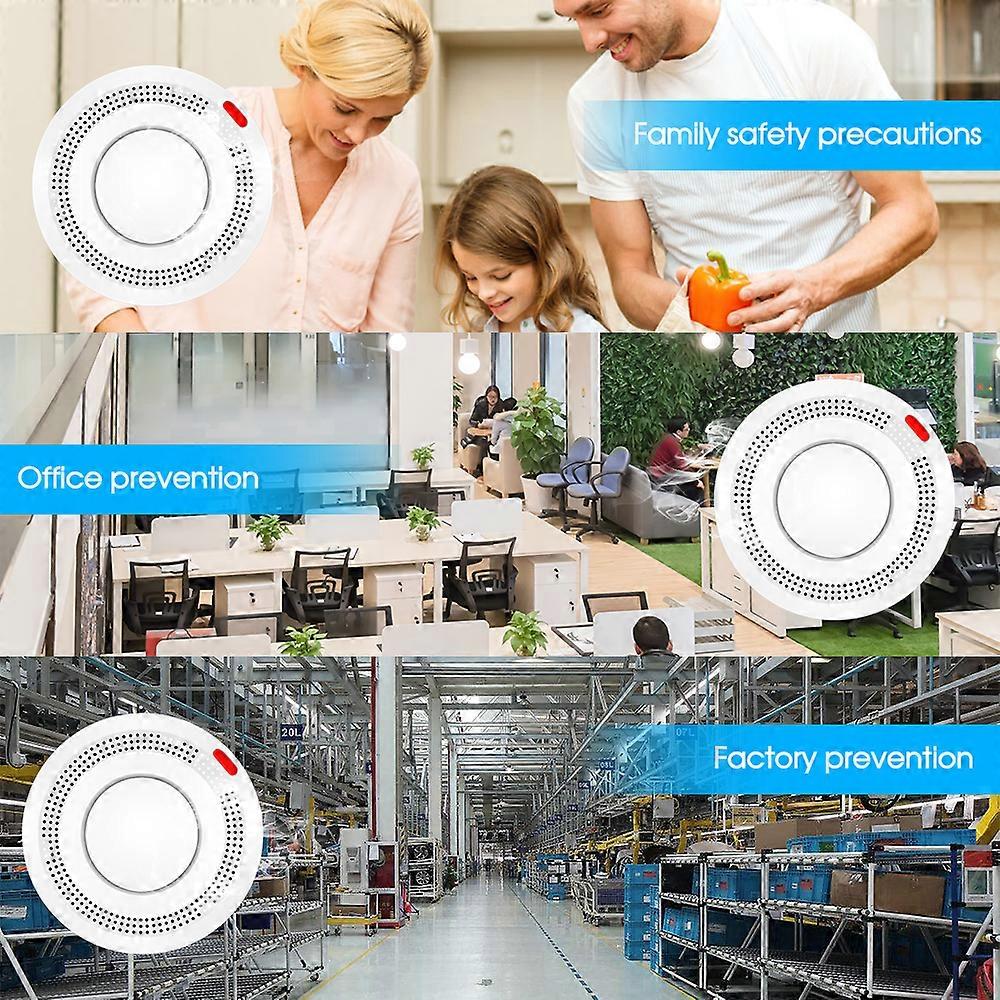 Wifi Smoke Detector Smart Fire Alarm Sensor Wireless Security System Smart Life Tuya APP Control Smart Home For Home Kitchen/Store/Hotel/Factory