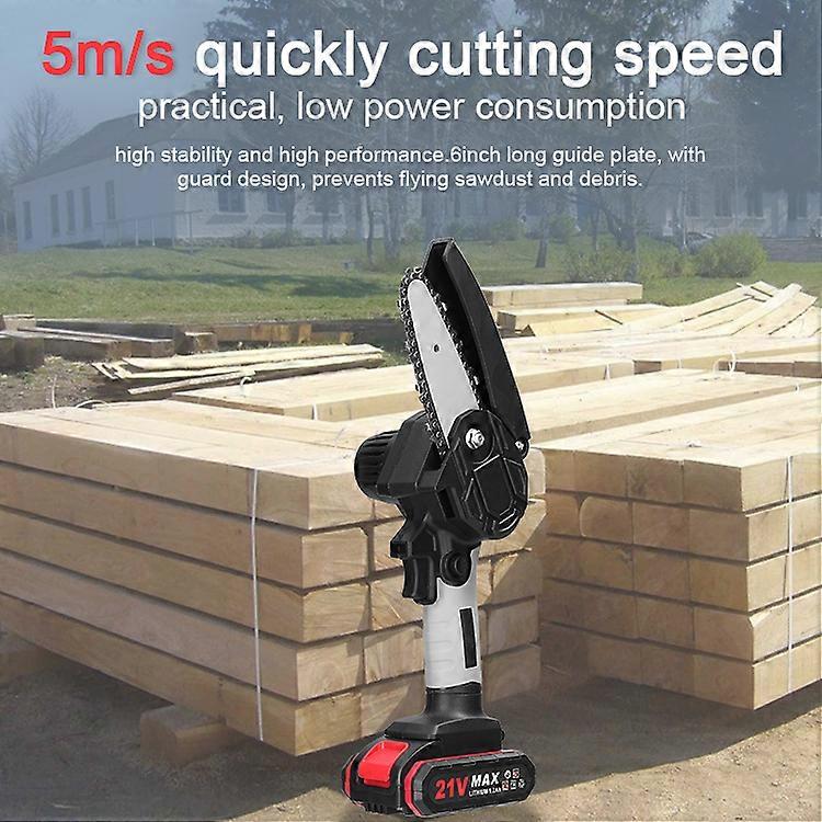 21V 6inch Portable Electric Pruning Saws Small Wood Splitting Chainsaw Brush Motor One-handed Woodworking Tool for Garden Orchard