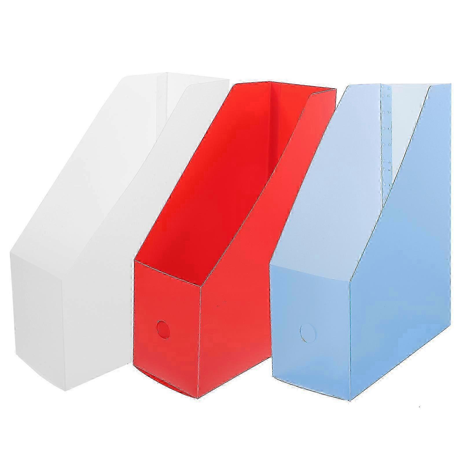 3pcs Frosted Magazine File Holders for Books & Documents - Multi-Functional Paper Organizer 30x23cm for Office & Home Use