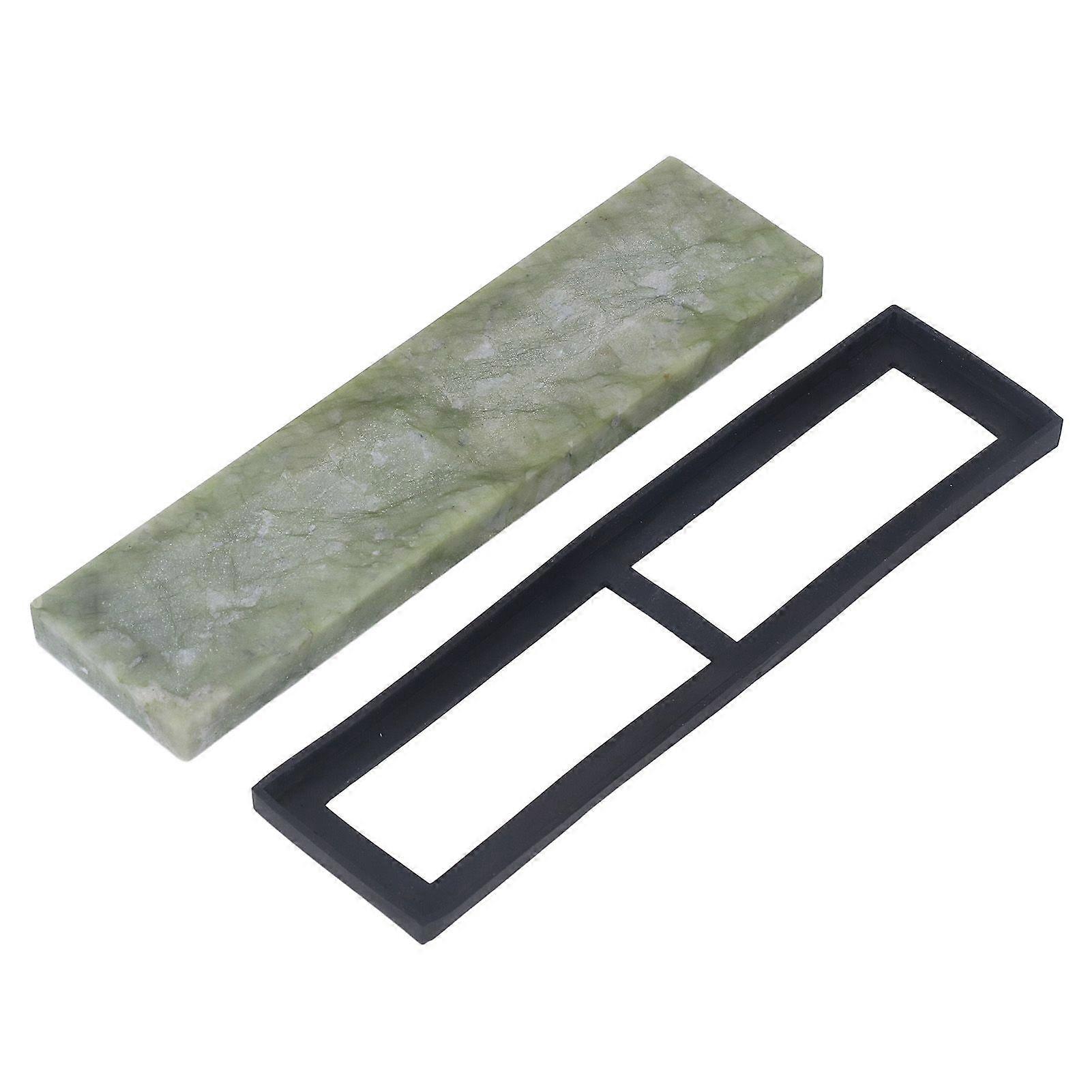10000 Grit Knife Sharpening Stone with Rubber Base Beautiful Emerald Blade Whetstone for Home Restaurant