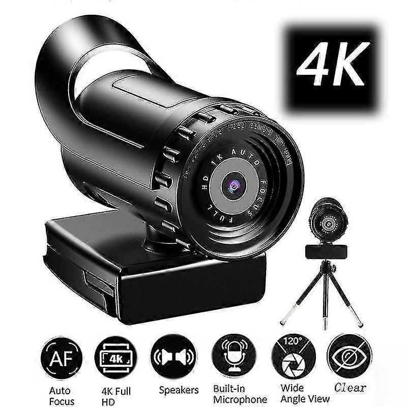 Webcam 4k Auto Focus Pc Web Cam Full Wide Angle Beauty Camera With ...