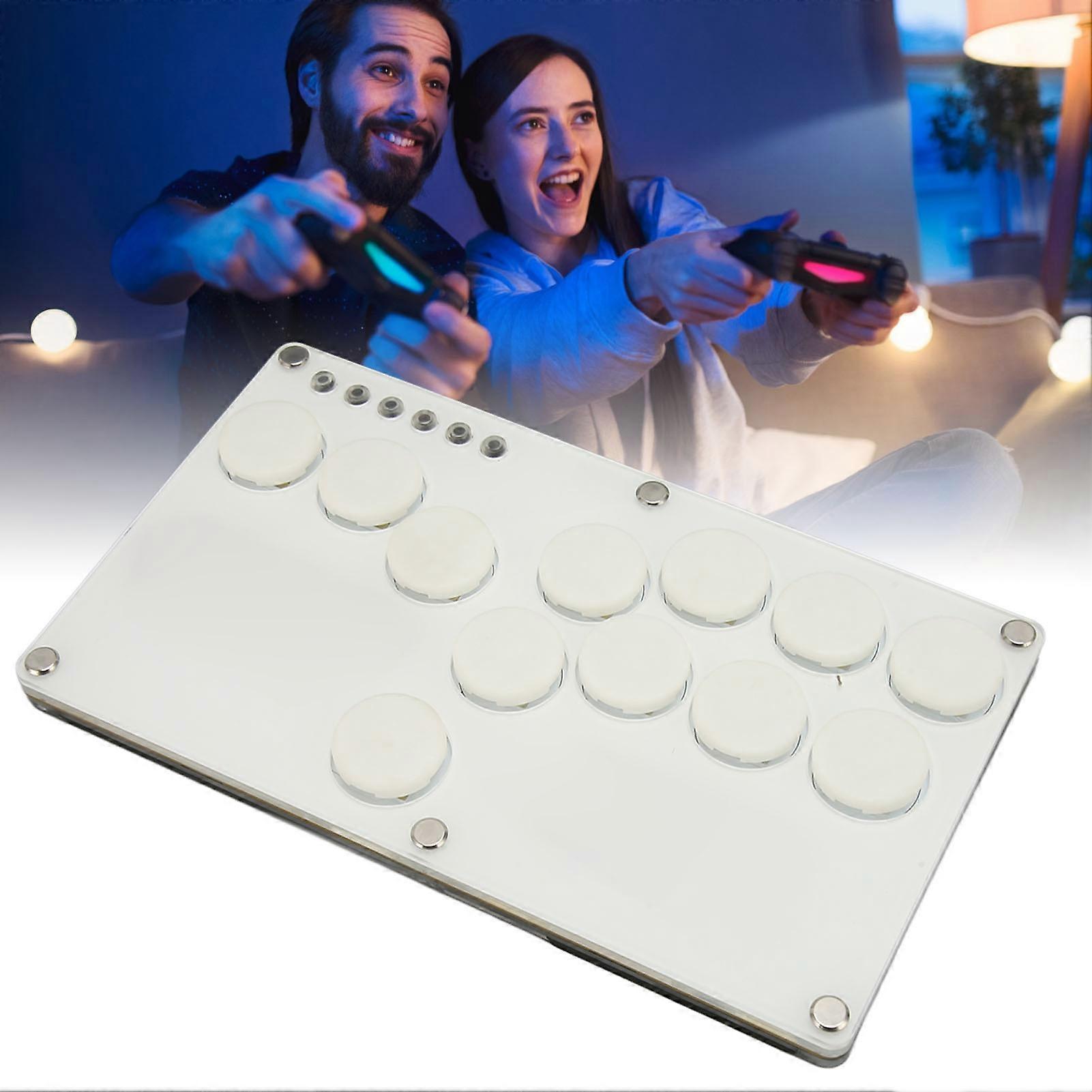 Fighting Stick Controller Mini Arcade Box USB-C White for PS3 Switch PC