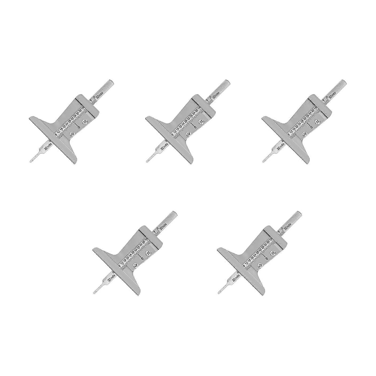 Car Tire Depth Gauge Meter Tool - 32nds Caliper Thickness Measurer for Brake Pads and Tires, Metal Construction