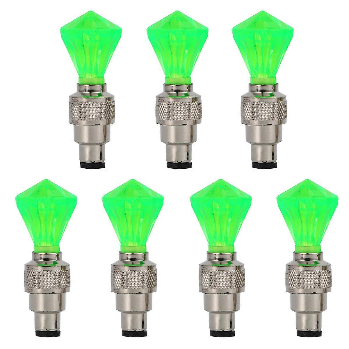 The **7pcs Bike Tyre Valve Lights with LED Cores** are a set of glowing cycling accessories designed to enhance visibility and safety during night