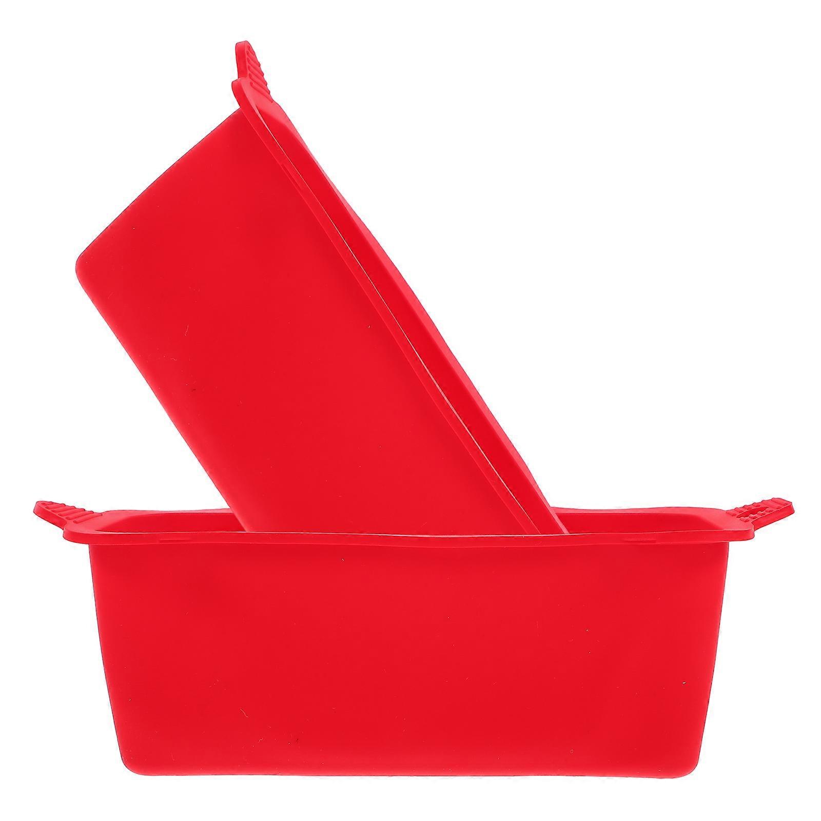 Silicone Grease Cup Accessory Reusable Liner for Storage 2Pcs Red