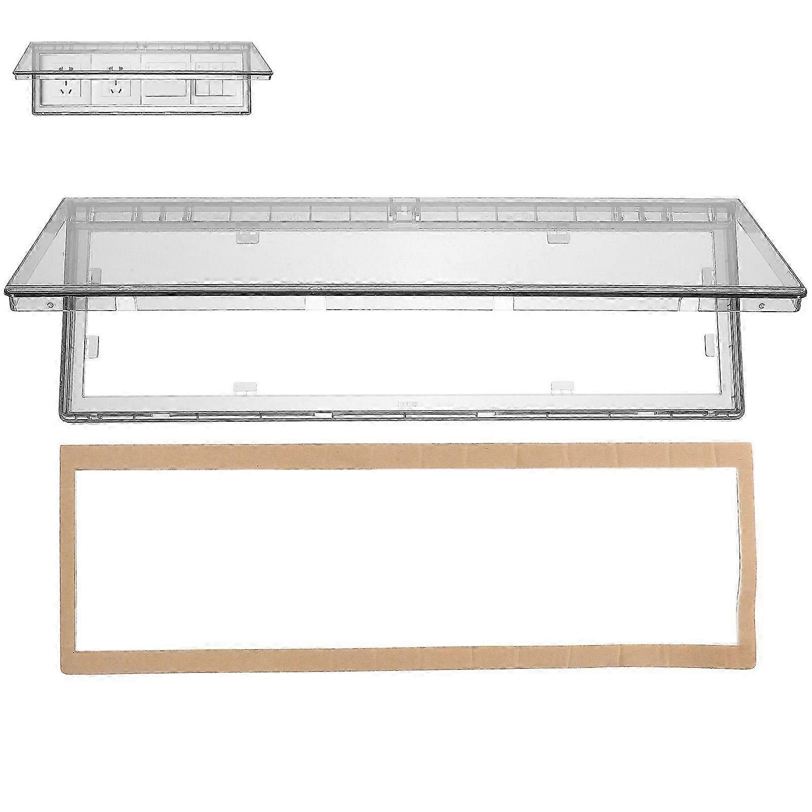 Practical Four-position Socket Waterproof Cover Adhesive Wall Outlet Protector Power Switch Dust Cover