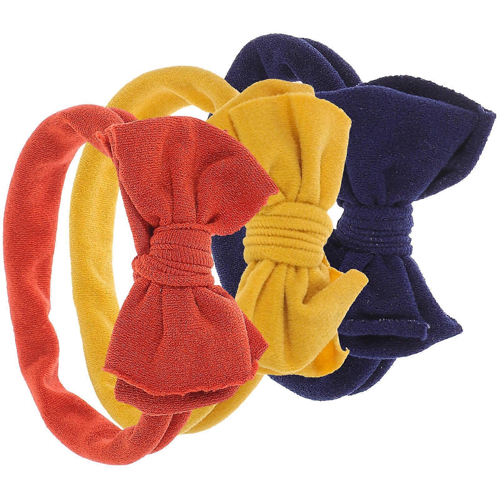 Assorted Color Bowknot Headbands For Children Photo Props Delicate Design 3Pcs