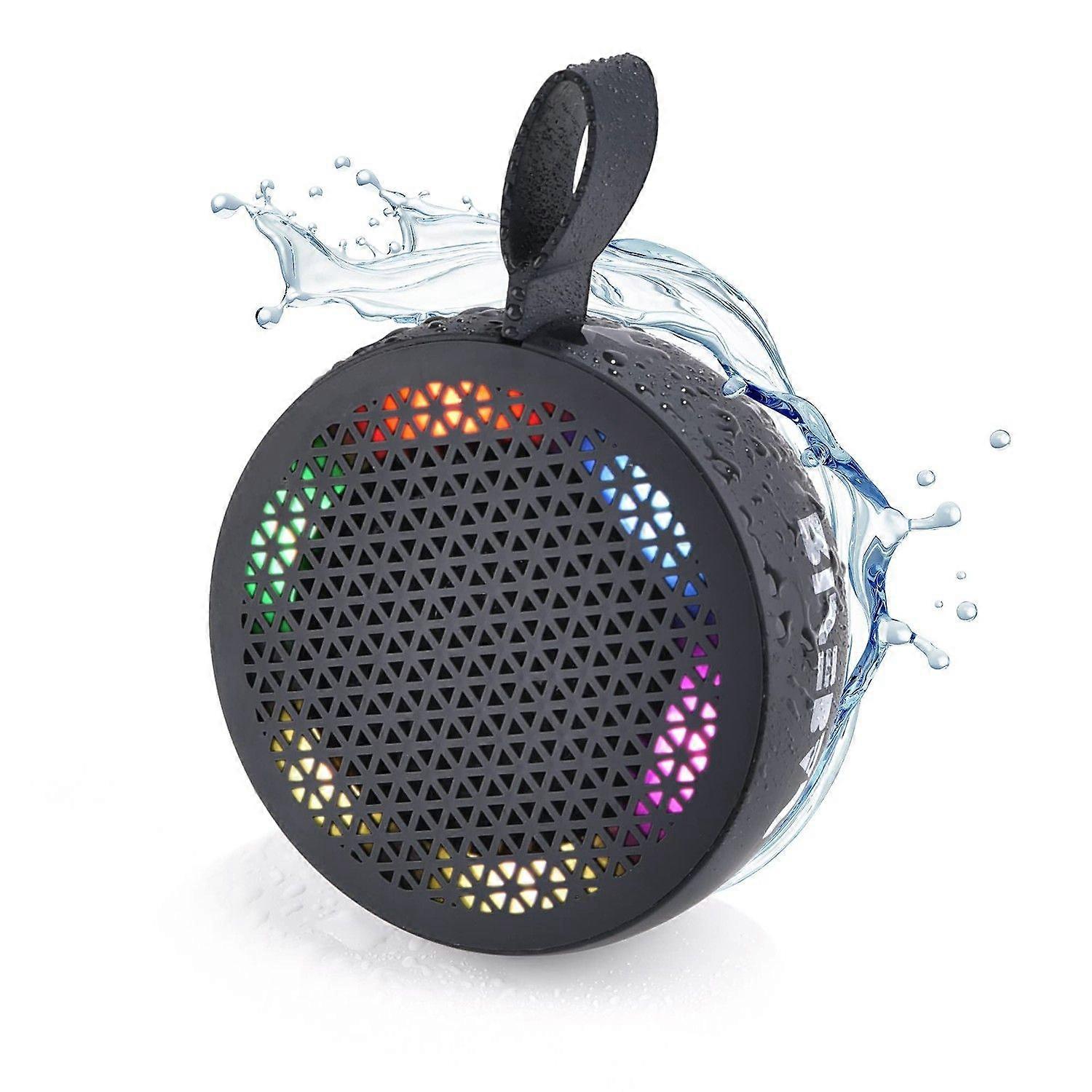 Water Resistant Bluetooth Shower Speaker, Handsfree Portable Speakerphone Control Buttons with LED Light, True Wireless Stereo for Bathroom, Kitchen,
