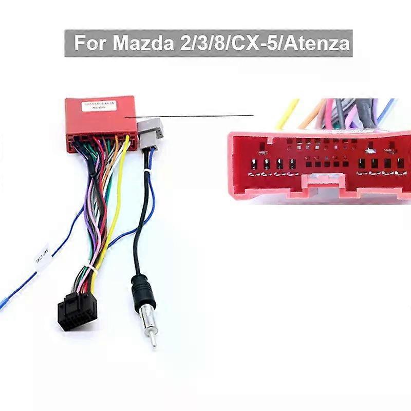 Wiring Harness 16 PIN Canbus Box Adapter For Mazda 2/3/5/6/7/8/CX-7/RX-8 Android Car Radio Cable