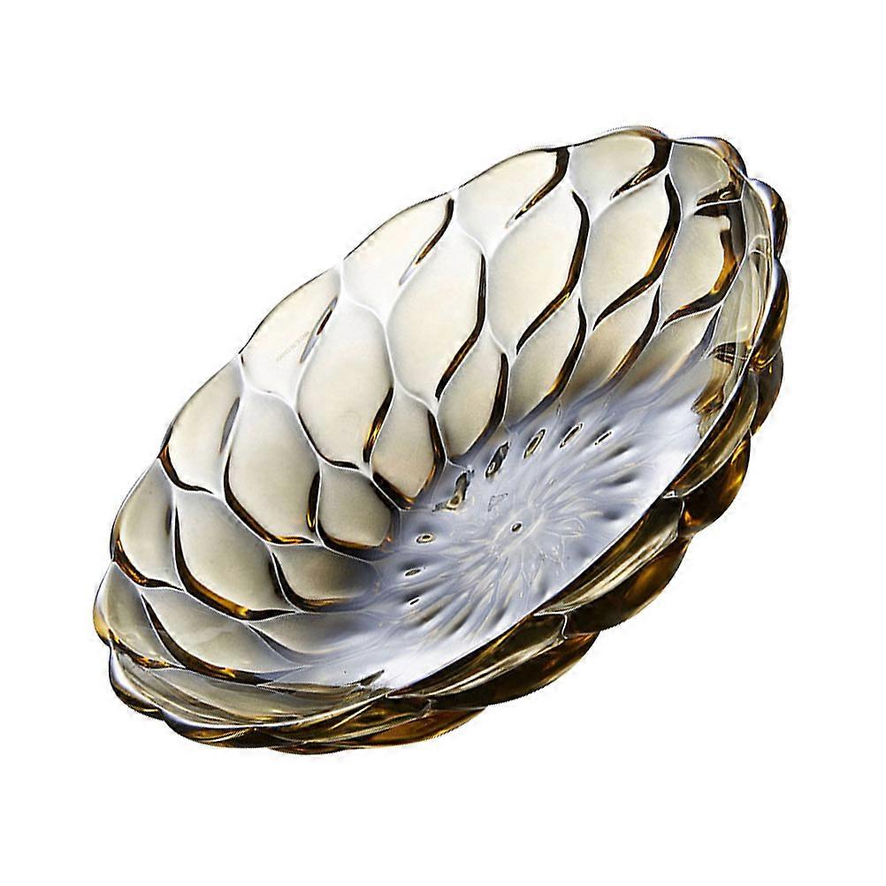 Yellow Fruit Tray for Storage with Petal Design and Smooth Surface 7.5 Inches