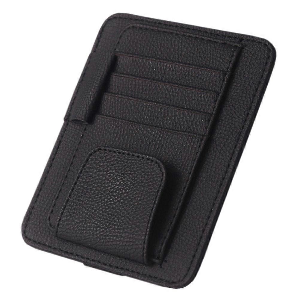 Durable Black PU Visor Organizer for Tidy Storage of Phones and Accessories, Universal Size