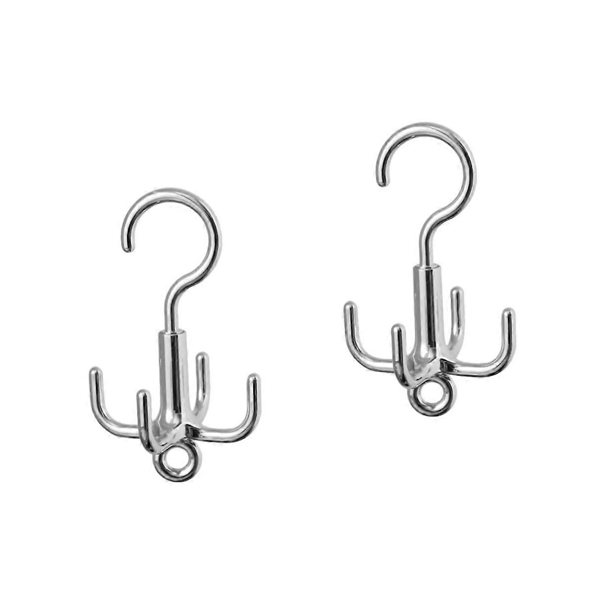 Coat Hat Hook 4Claw Rotary Hanger, 2Piece, MultiPurpose Shoe Rack, Clothes Rack, Claw Belt Hanger