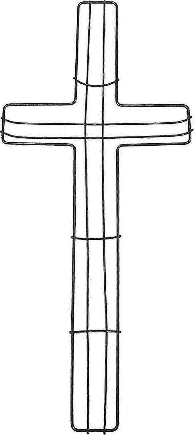 十字形花輪フォーム:イースタークリスマスホリデー宗教教会テーマパーティーデコレーショングリーン40 * 18cm(S)のための3pcsクロスメタルワイヤーリースフレーム